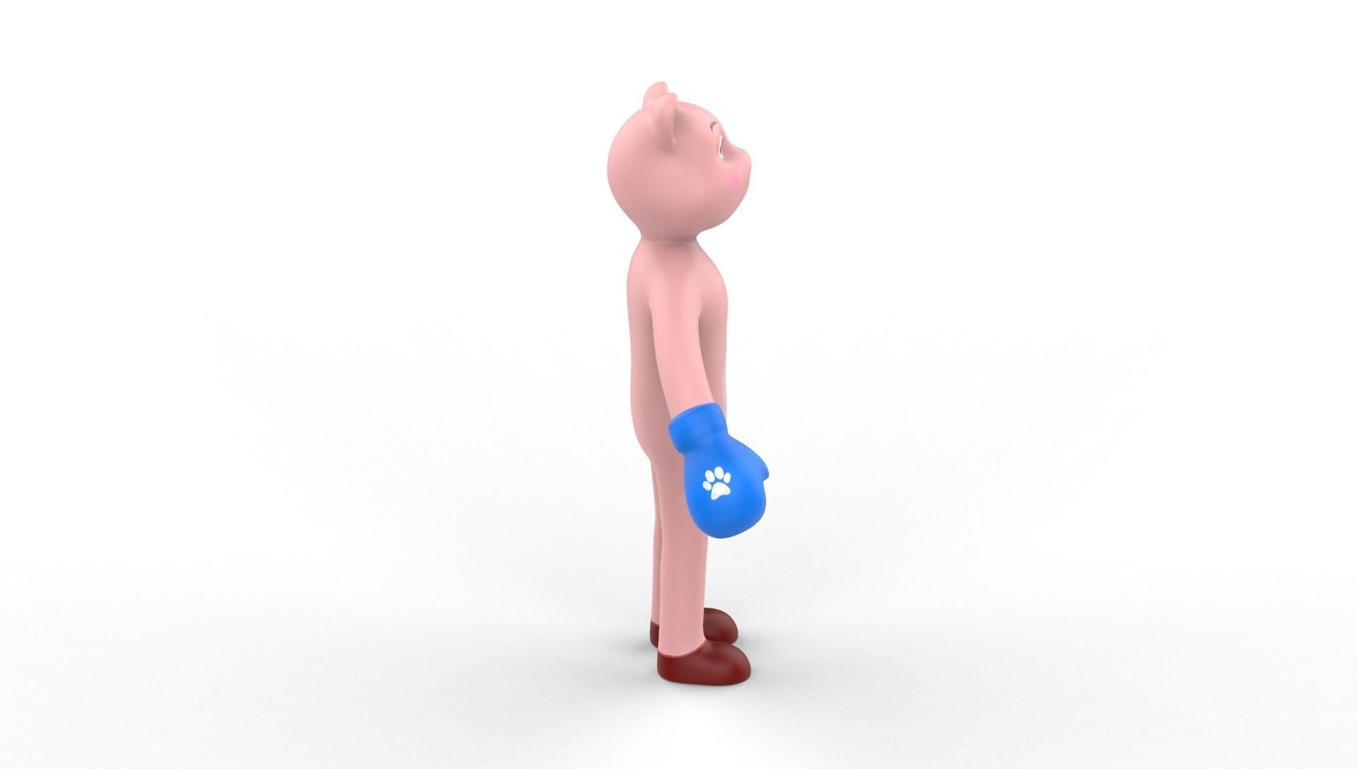 Boxing Pig Animal Animated Low-poly 3D model_22