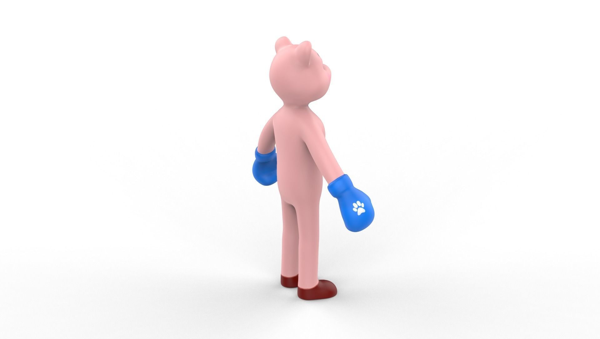 Boxing Pig Animal Animated Low-poly 3D model_21