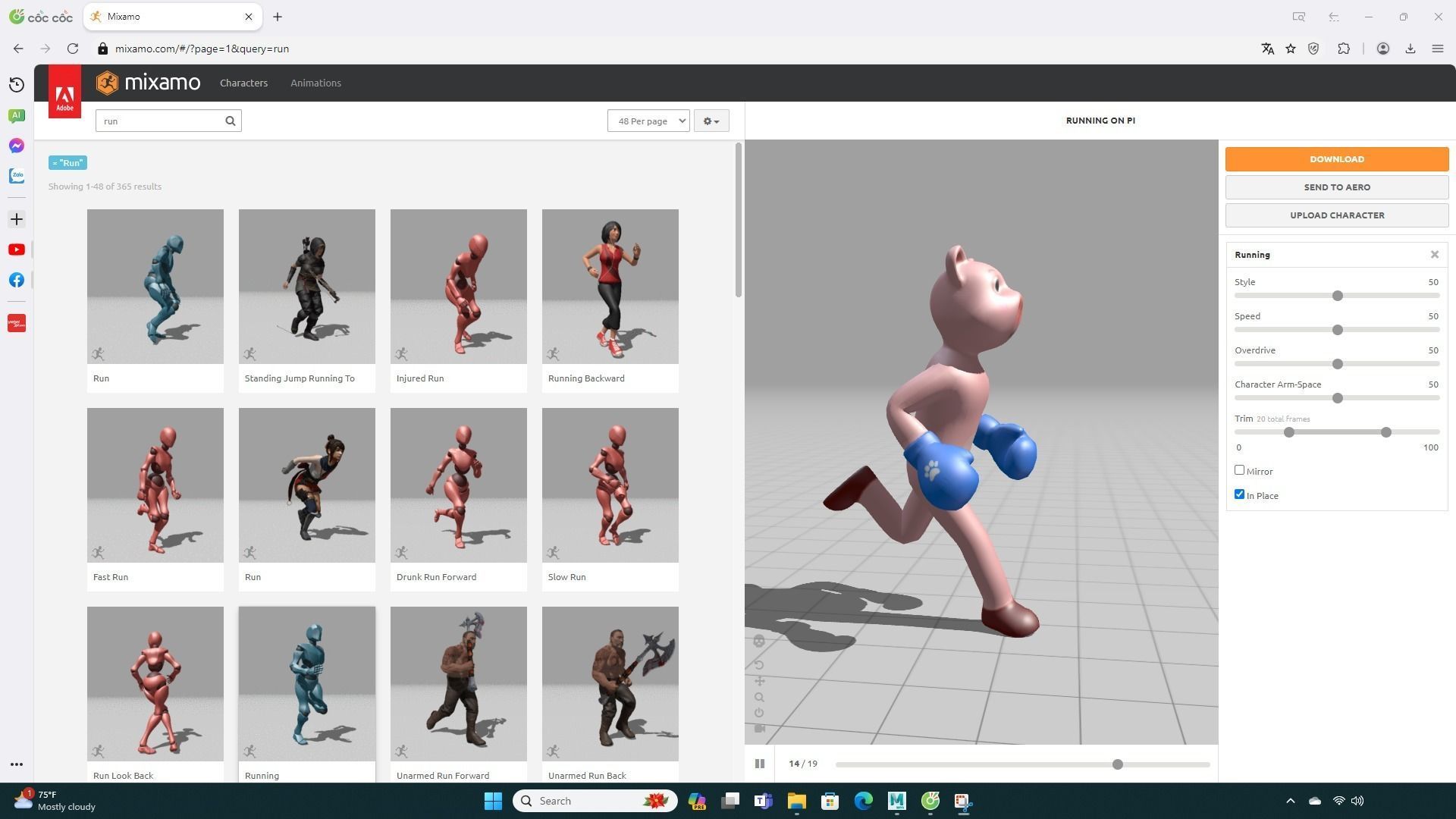 Boxing Pig Animal Animated Low-poly 3D model_6