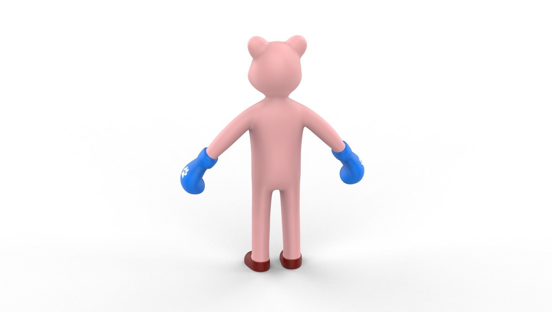 Boxing Pig Animal Animated Low-poly 3D model_18