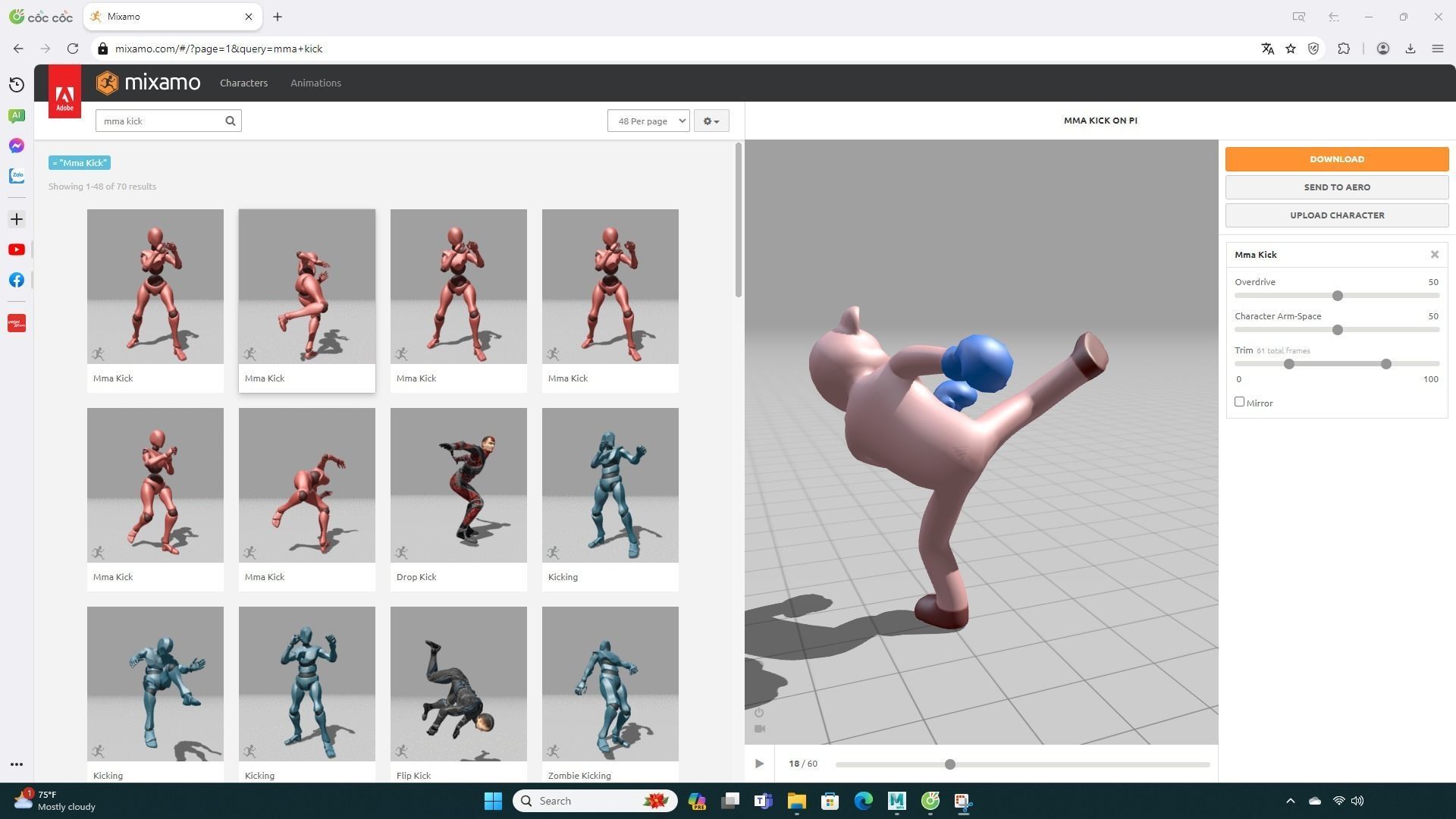 Boxing Pig Animal Animated Low-poly 3D model_3