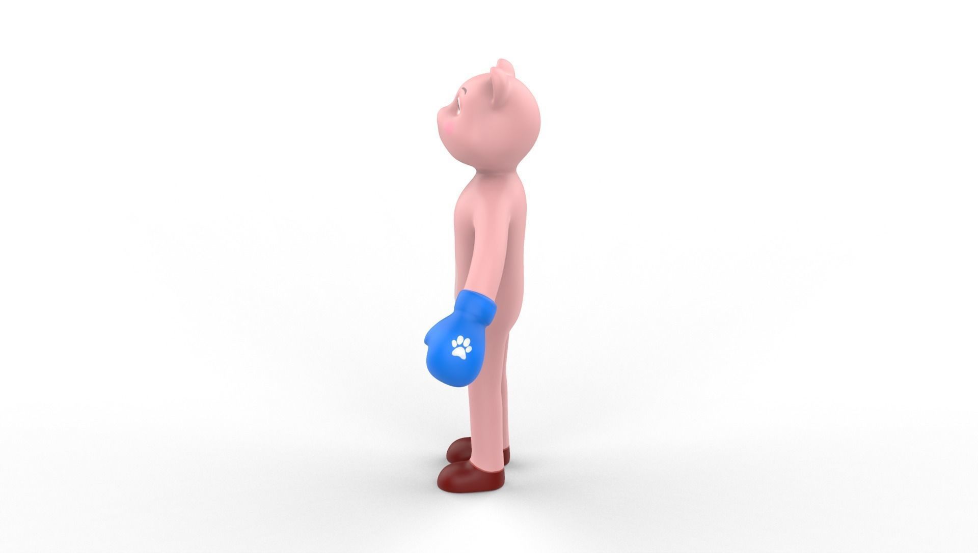 Boxing Pig Animal Animated Low-poly 3D model_15