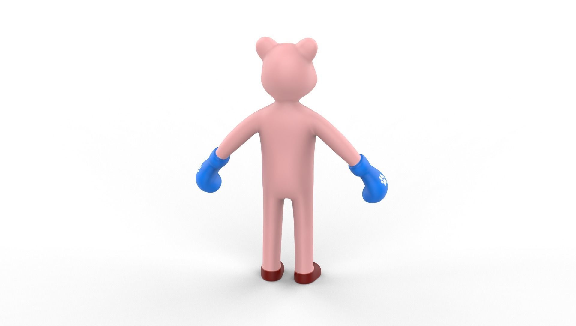 Boxing Pig Animal Animated Low-poly 3D model_19