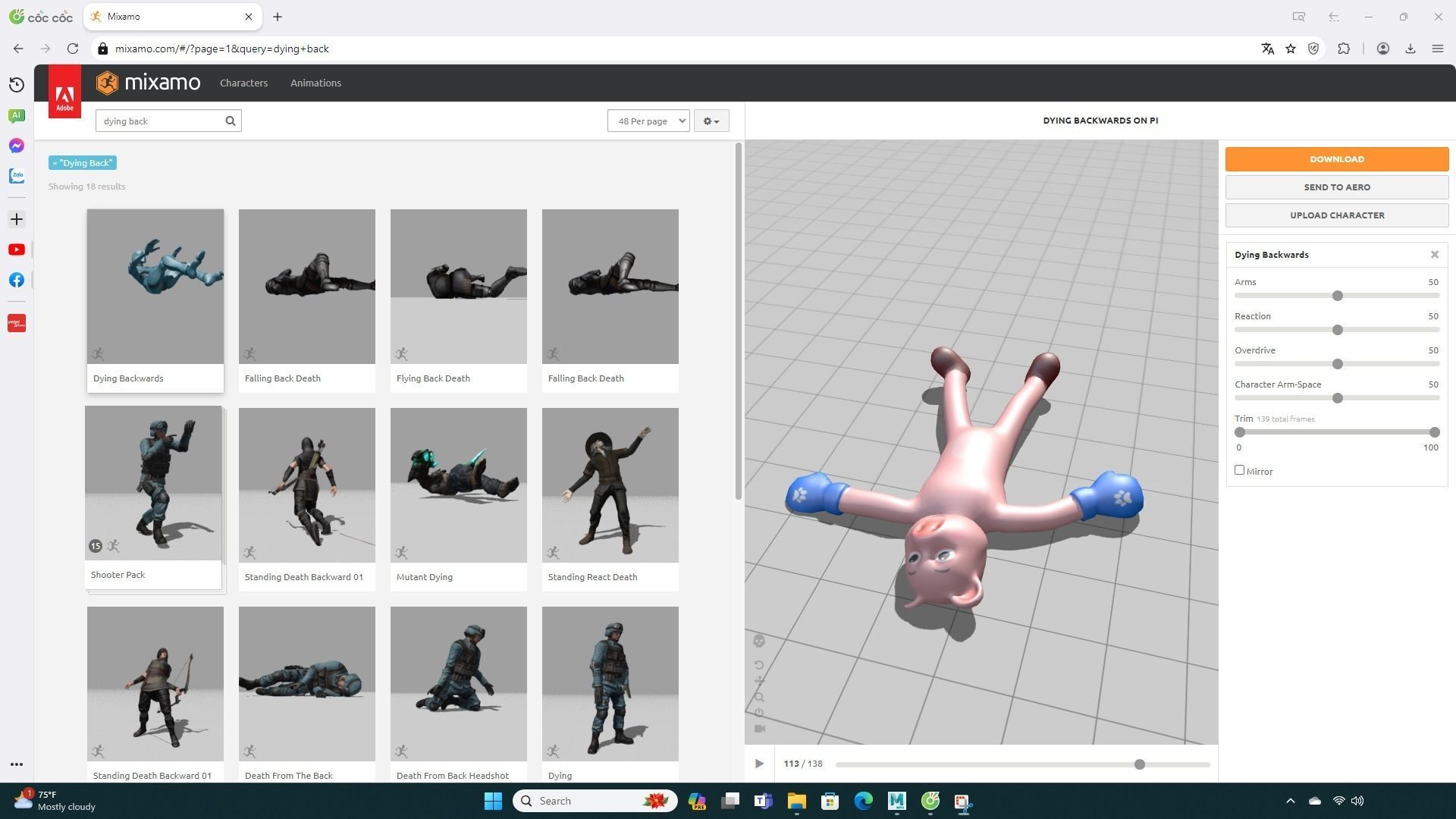 Boxing Pig Animal Animated Low-poly 3D model_8