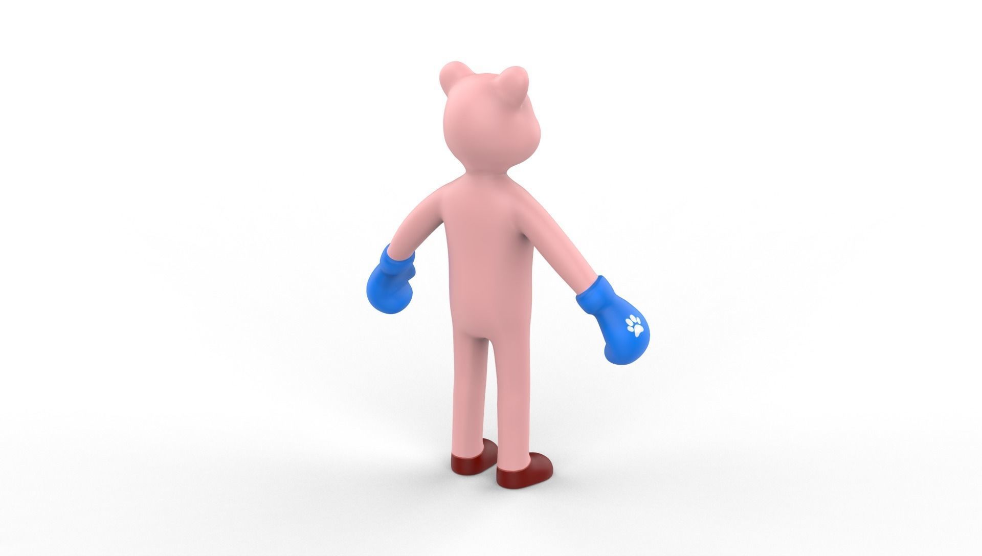 Boxing Pig Animal Animated Low-poly 3D model_20