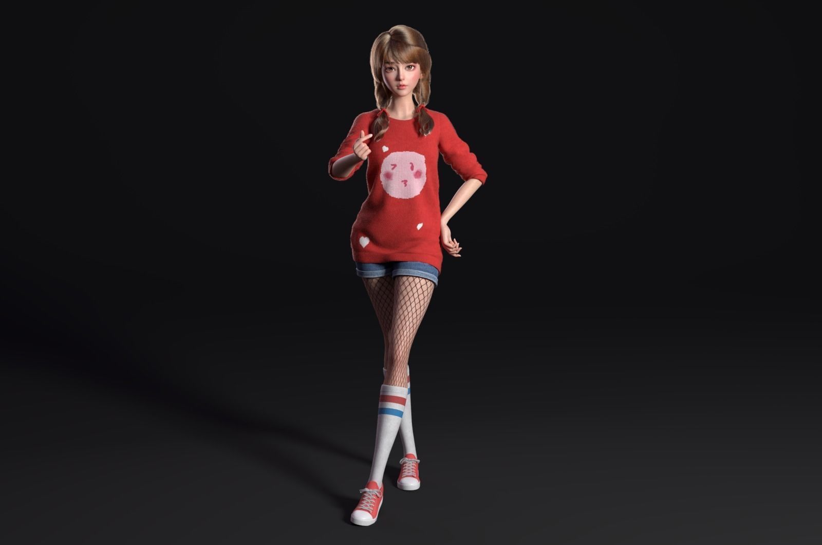 Beautiful girl   the body is simply bound 3D model_6