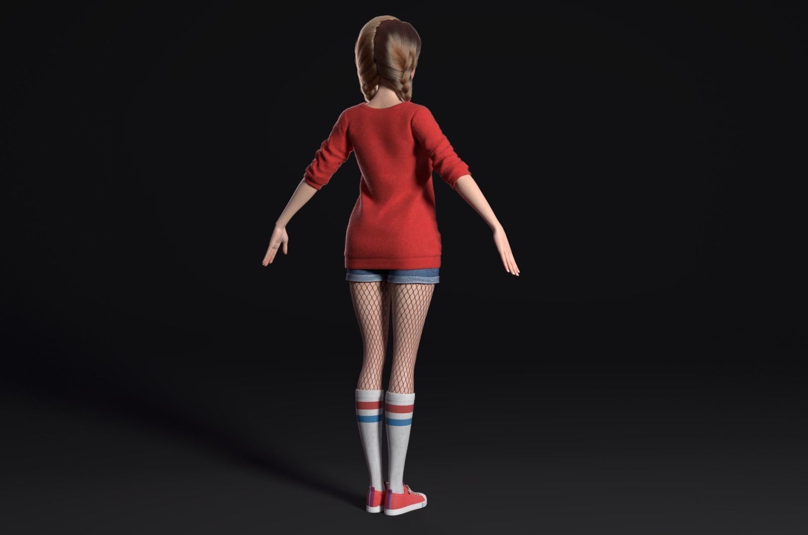 Beautiful girl   the body is simply bound 3D model_4