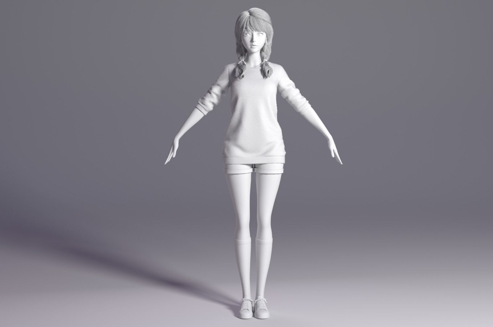 Beautiful girl   the body is simply bound 3D model_9