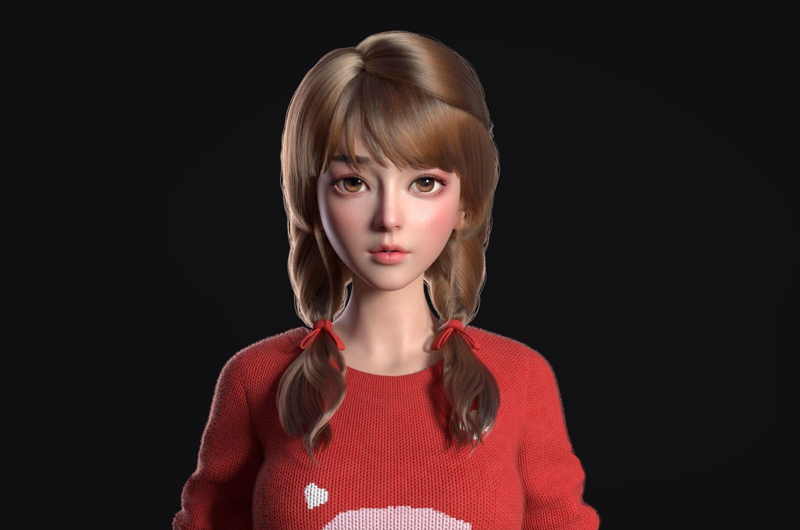 Beautiful girl   the body is simply bound 3D model_7