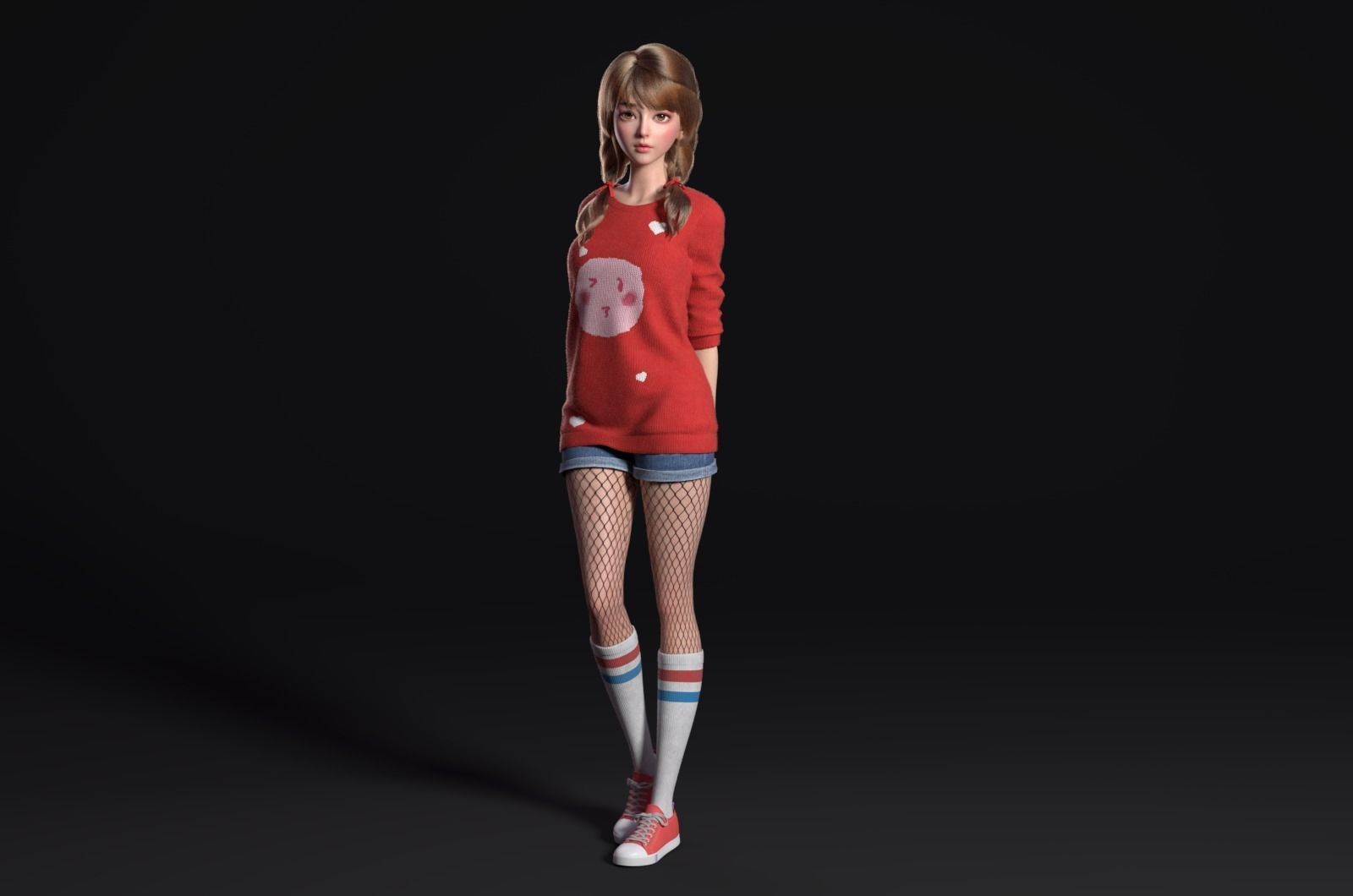 Beautiful girl   the body is simply bound 3D model_1