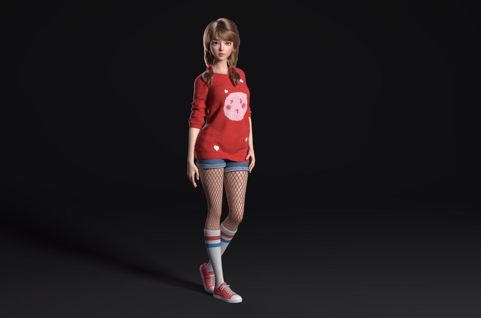 Beautiful girl   the body is simply bound 3D model_5