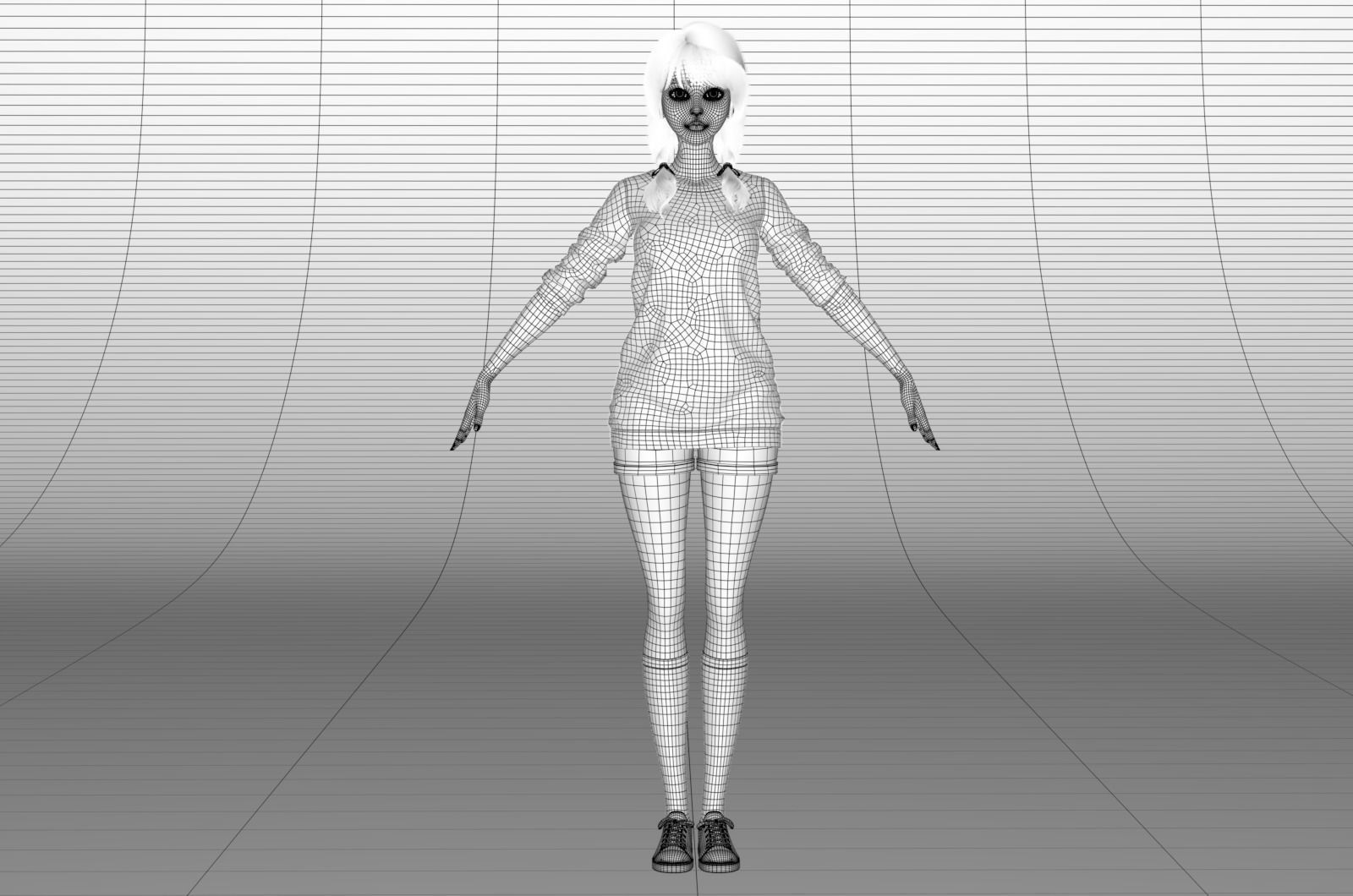 Beautiful girl   the body is simply bound 3D model_10