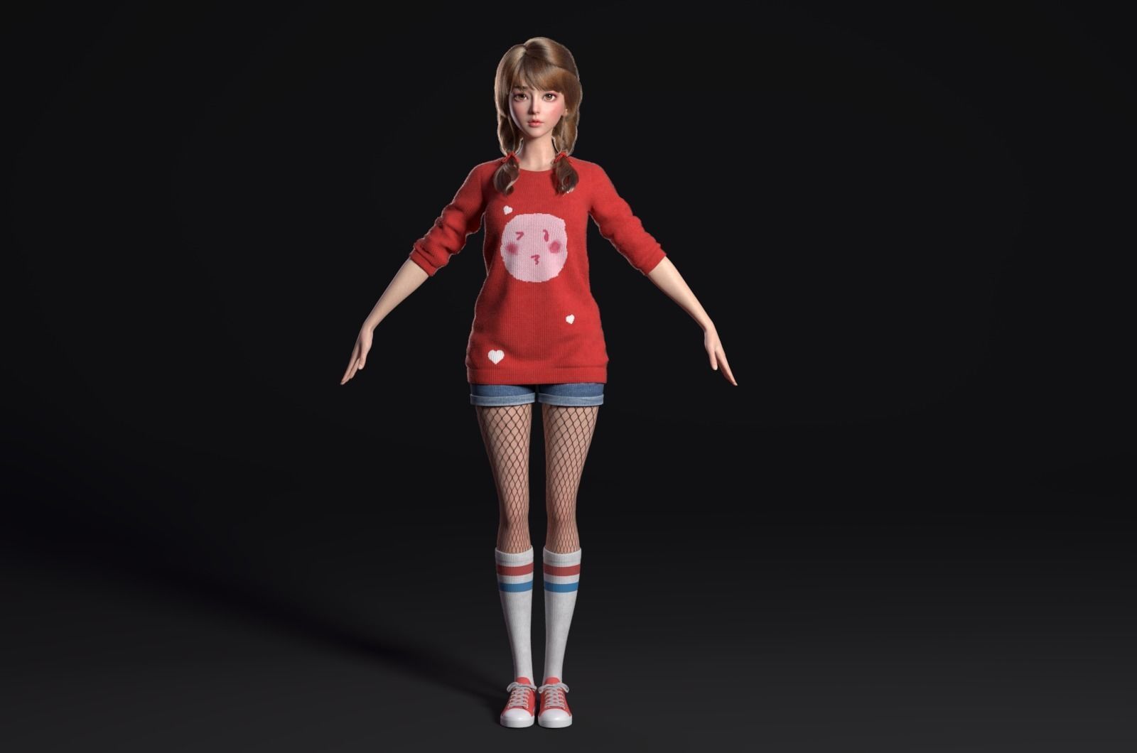 Beautiful girl   the body is simply bound 3D model_2