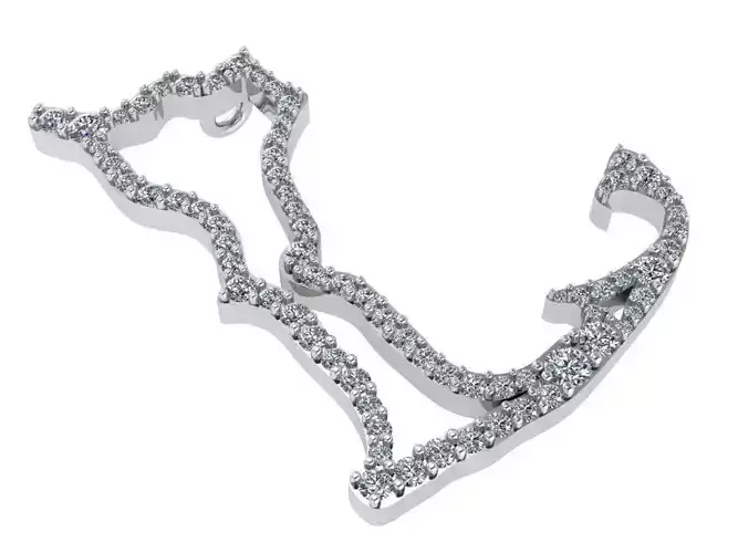 Cat Diamond Pendant 0948