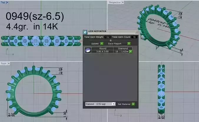 Diamond Band Ring 0949