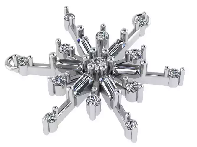 Snowflake Diamond Pendant 0953