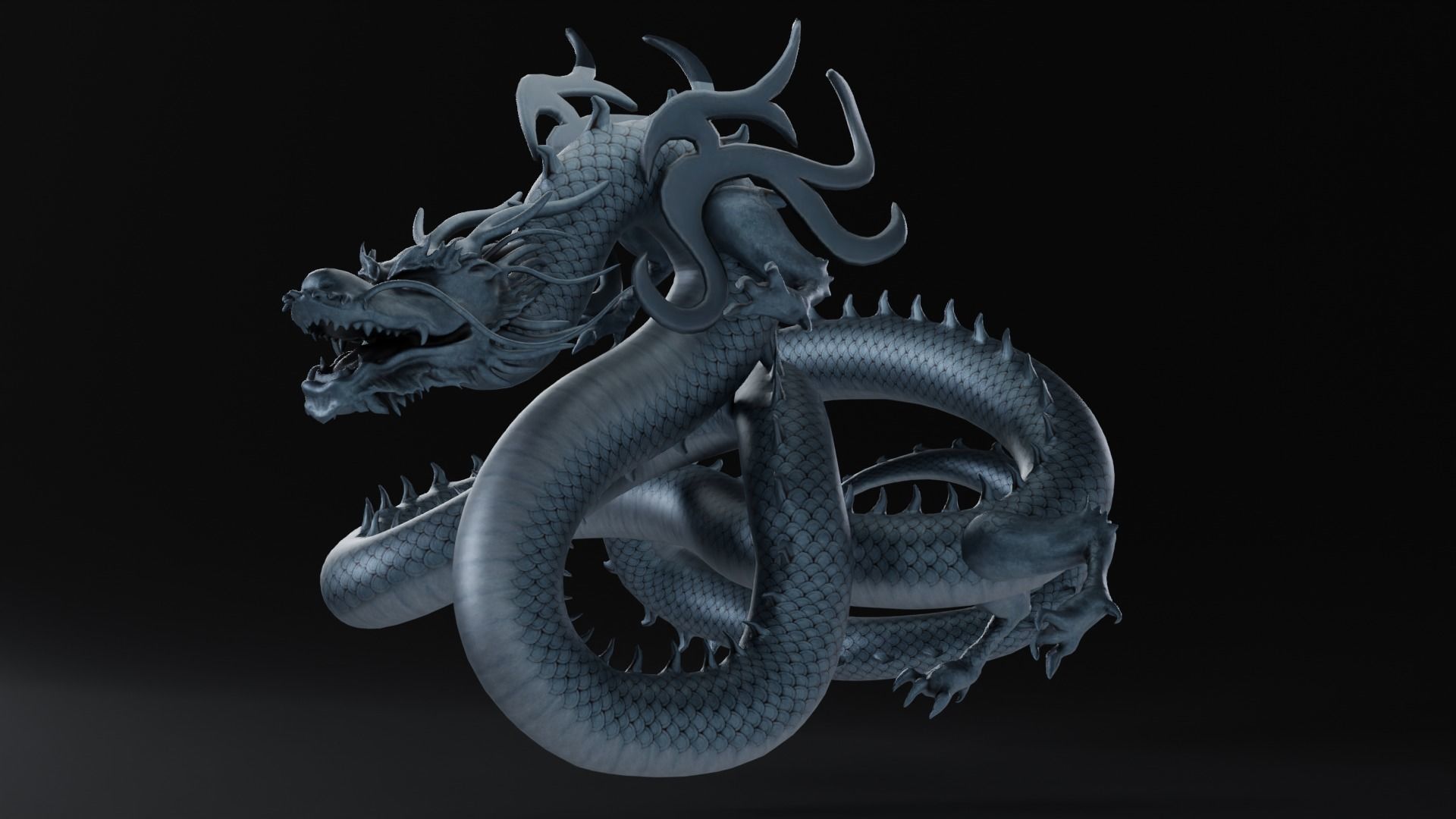 Dragon Sculpture 3D model_1