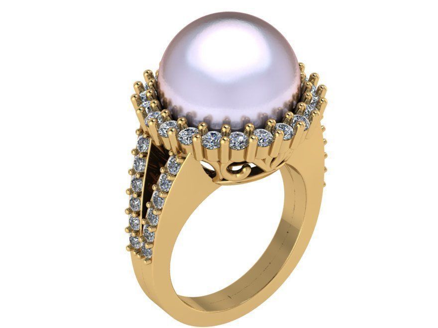 Pearl Halo Ring 0958 3D print model_1