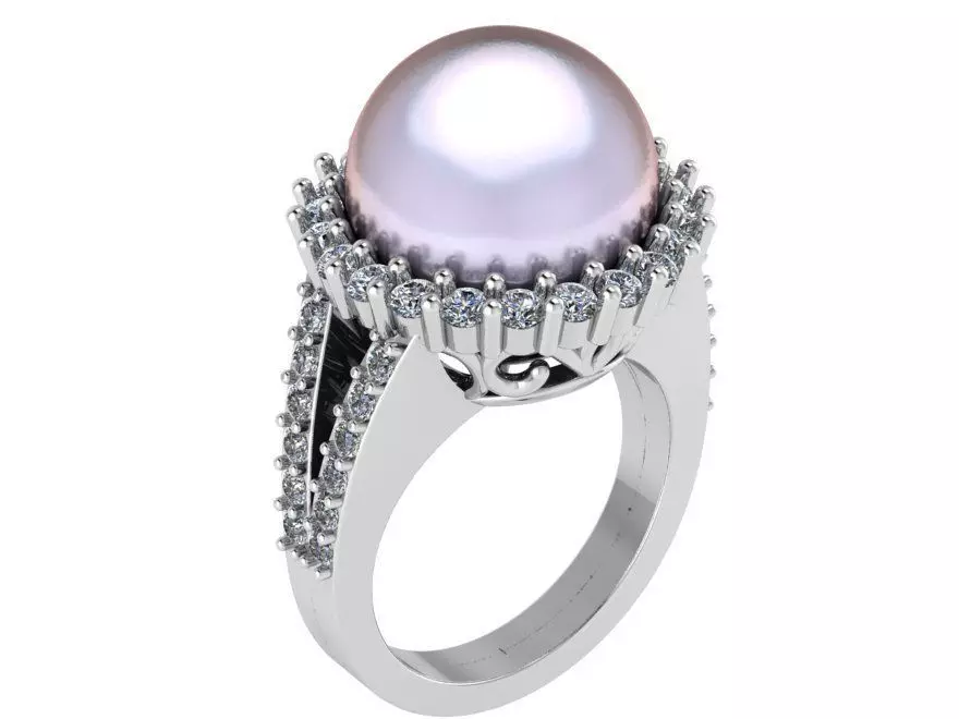 Pearl Halo Ring 0958 3D print model_0