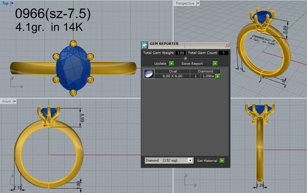 Round Solitaire Ring 0966 3D print model_4