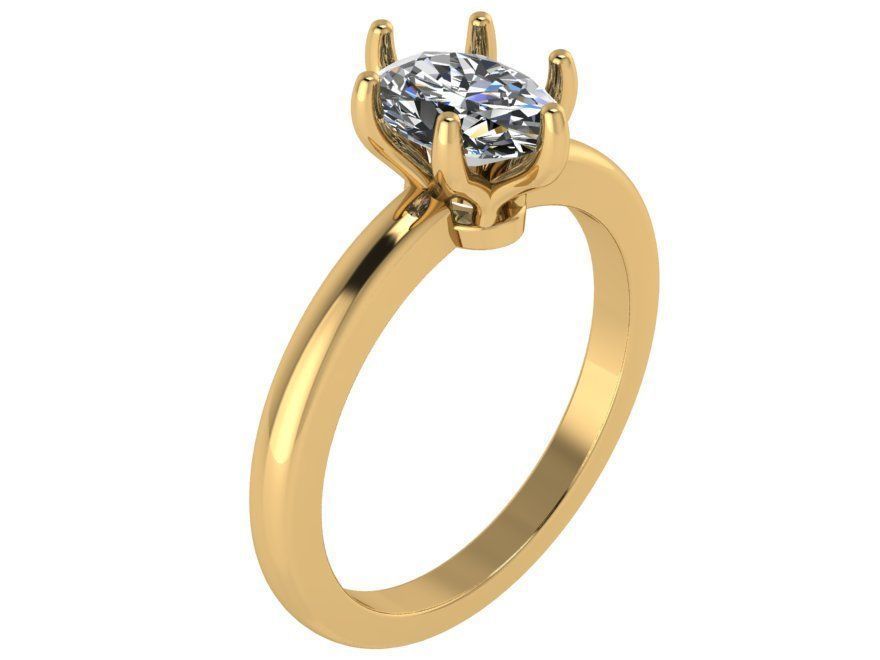 Round Solitaire Ring 0966 3D print model_1