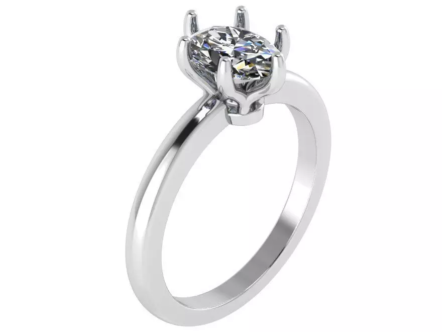 Round Solitaire Ring 0966 3D print model_0