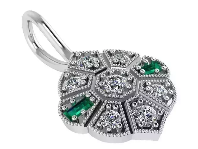 Milgrain Pendant 0970