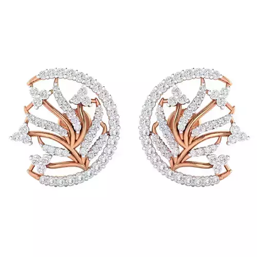 High Jewelry Diamond Earrings 3dm stl renders details