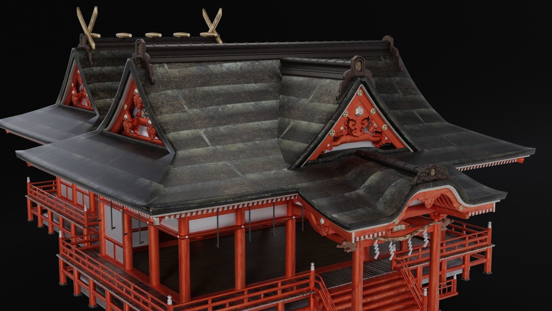 Shinto Shrine 3D model_2
