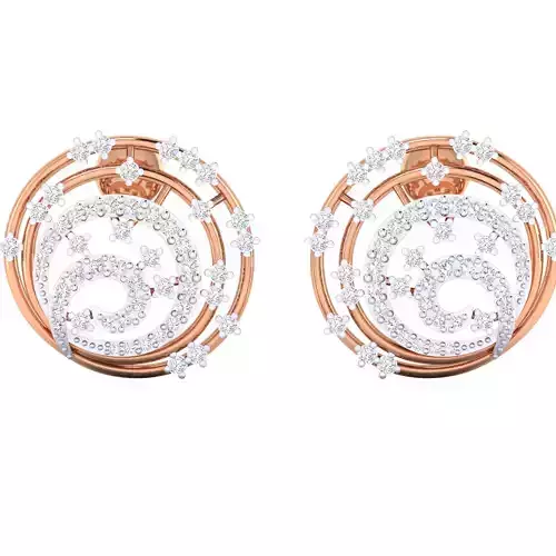 High Jewelry Diamond Earrings 3dm stl renders details