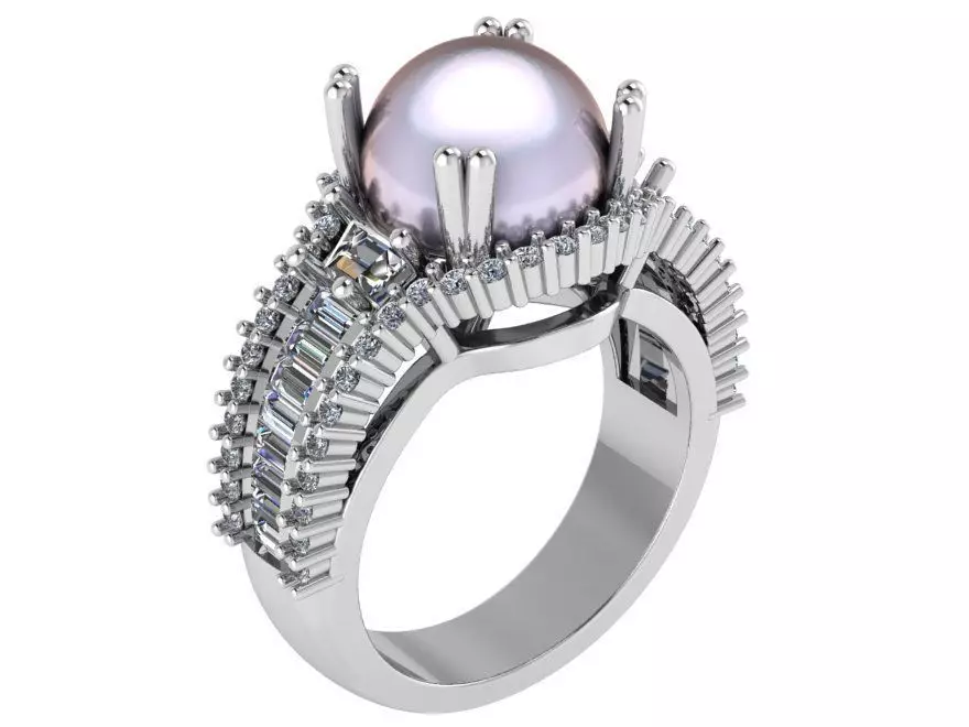 Pearl Basket Setting Ring 0972 3D print model