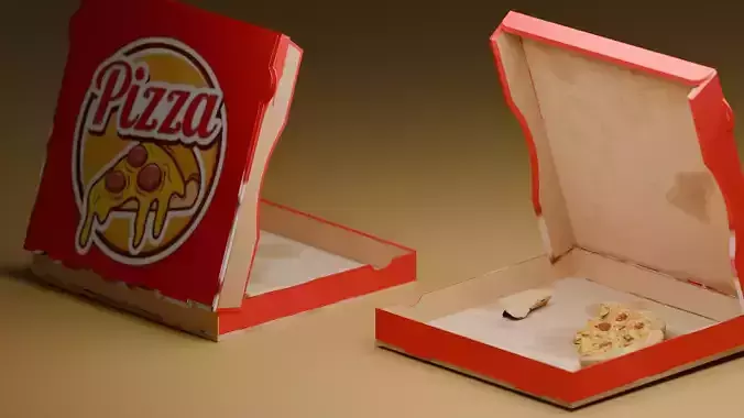 Pizza in box 3D model