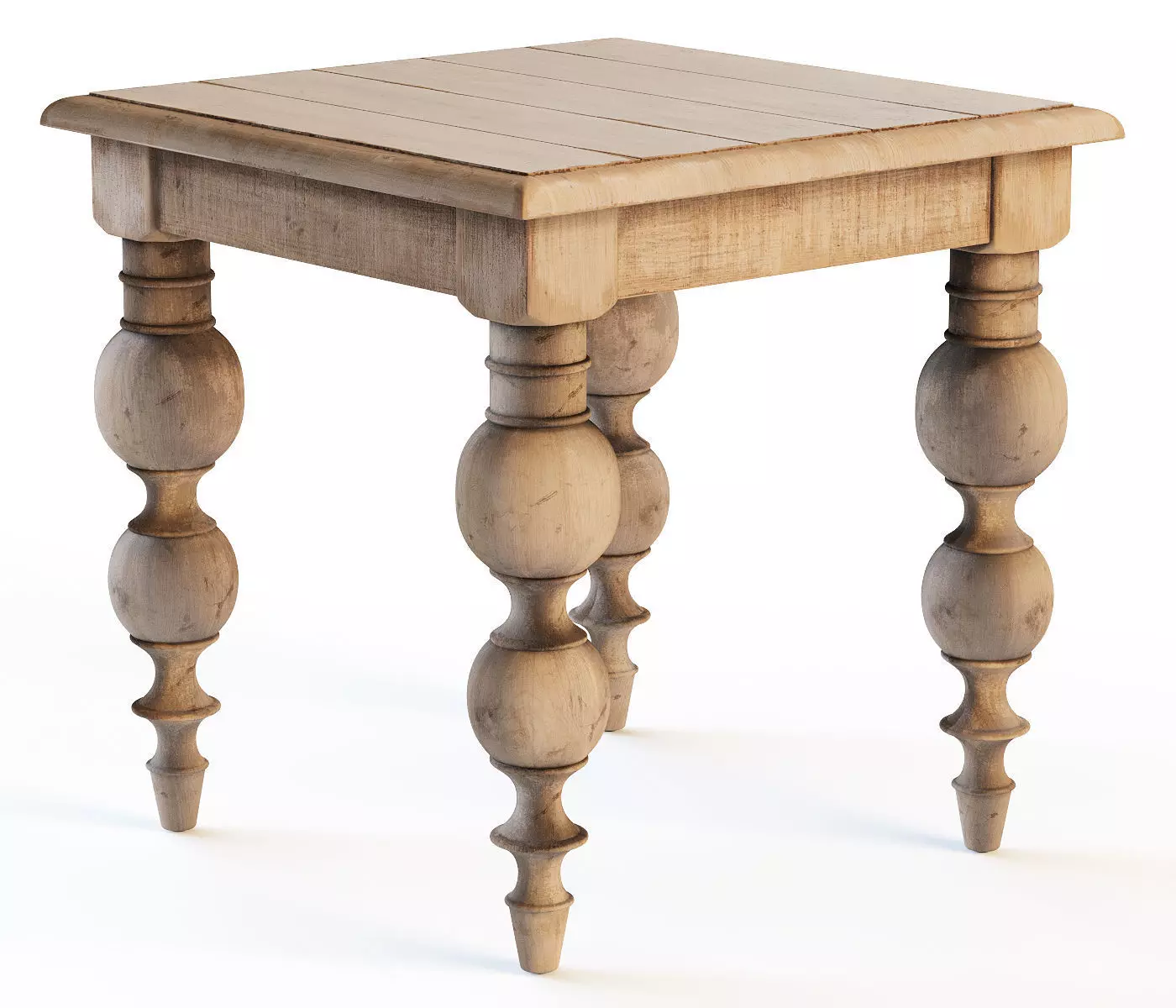 Bander Square Reclaimed Wood End Table 3D model