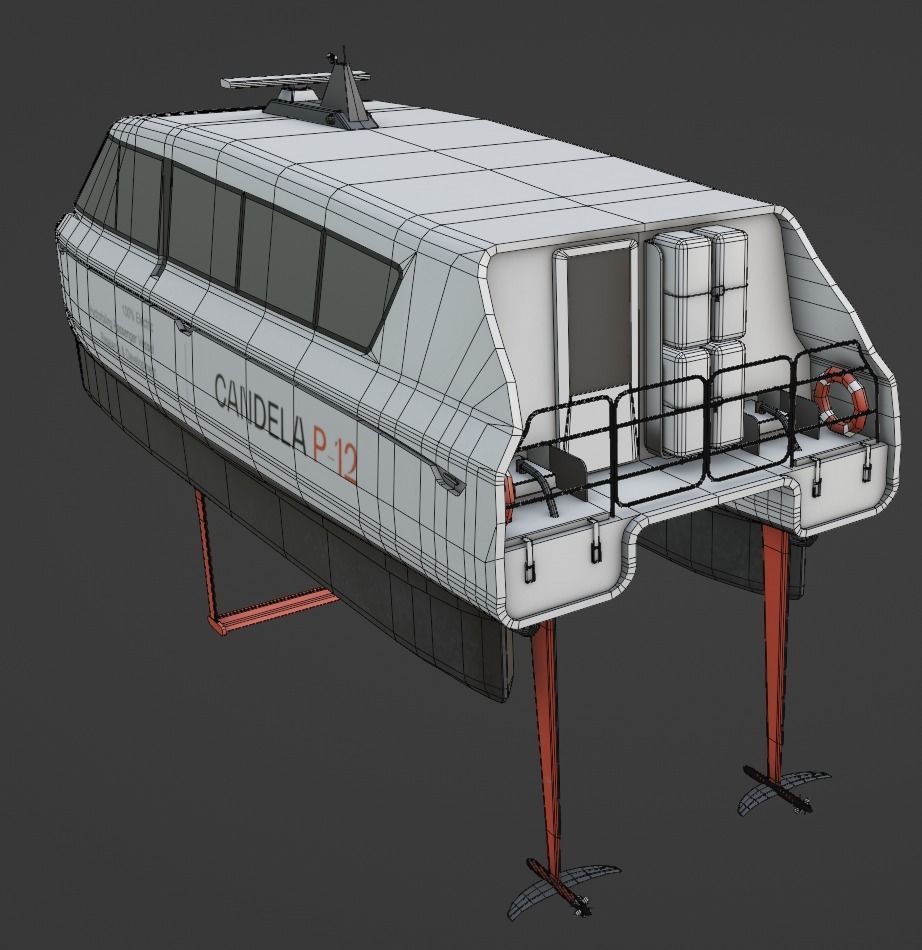 Fully Electric Commuting Vessel 3D model Low-poly 3D model_8