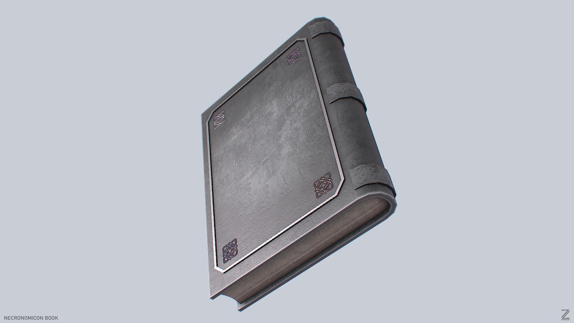 Necronomicon book Low-poly 3D model_8