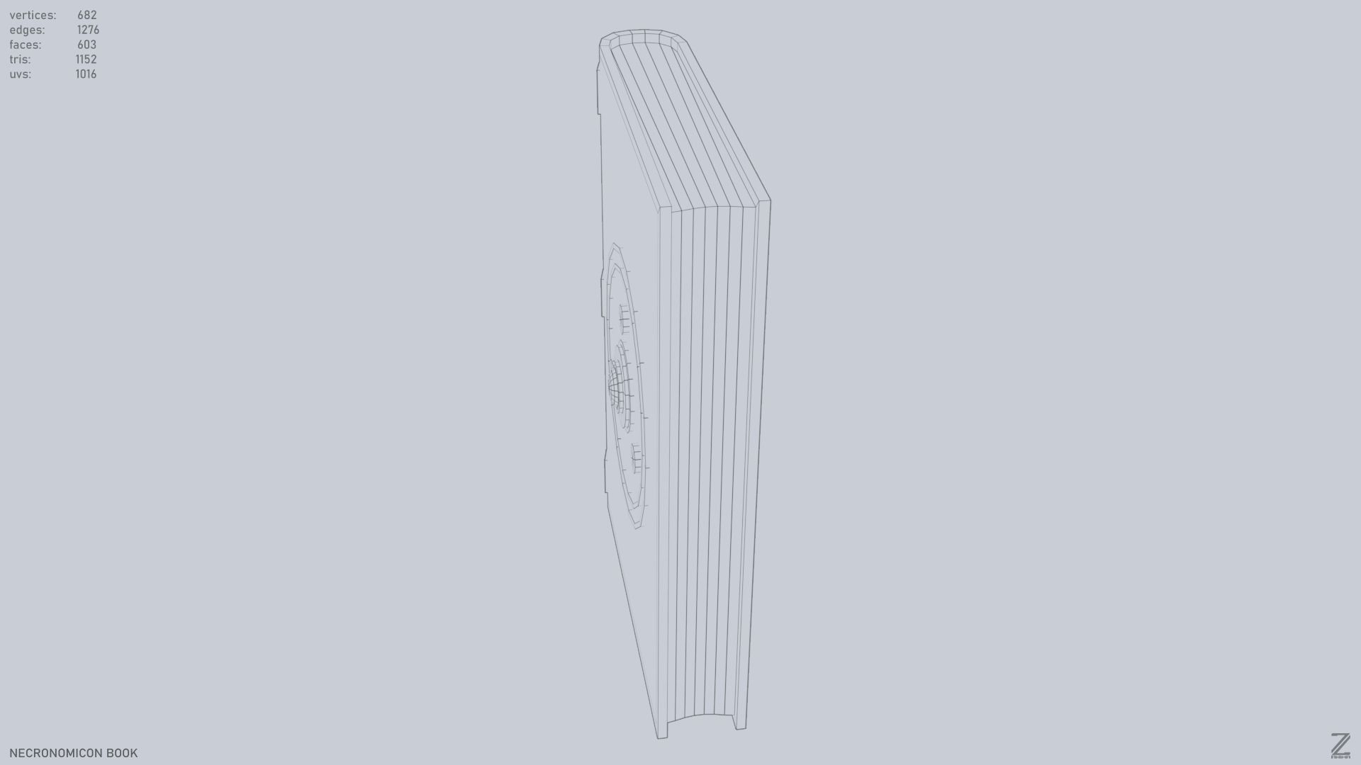 Necronomicon book Low-poly 3D model_13