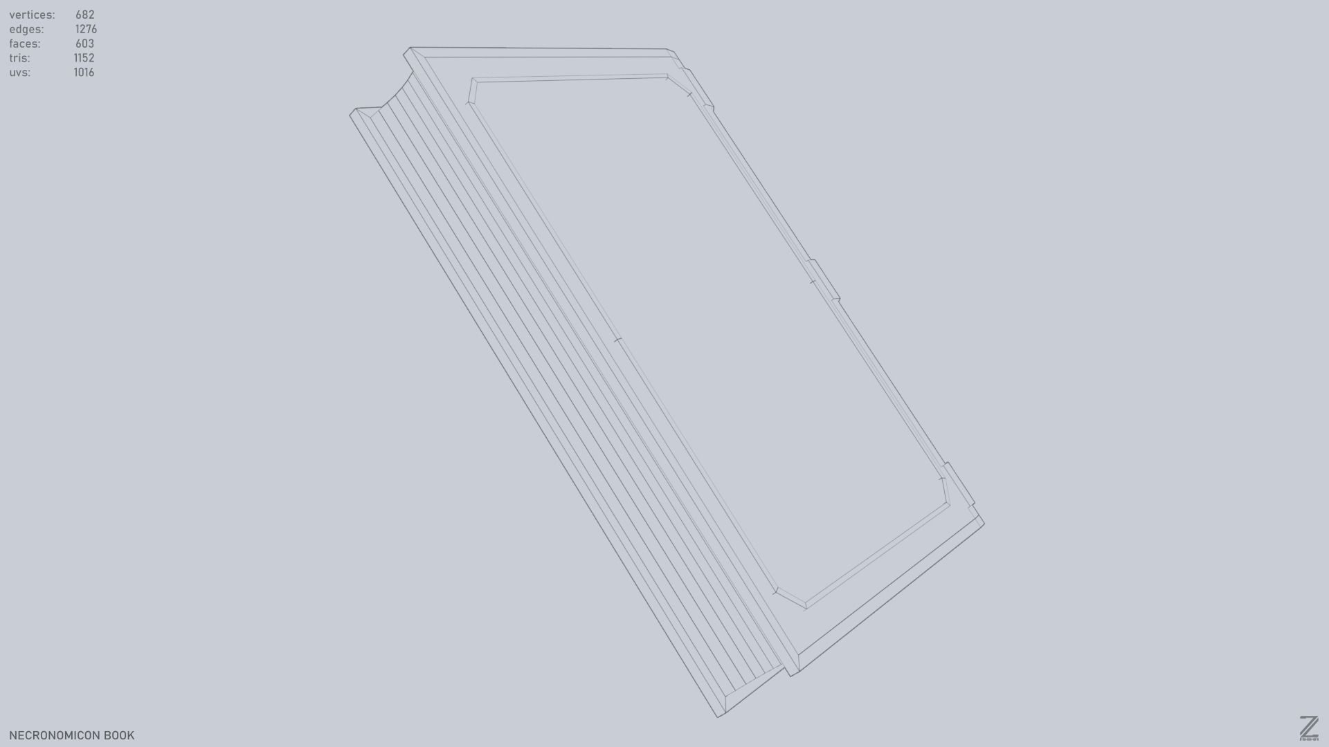 Necronomicon book Low-poly 3D model_12