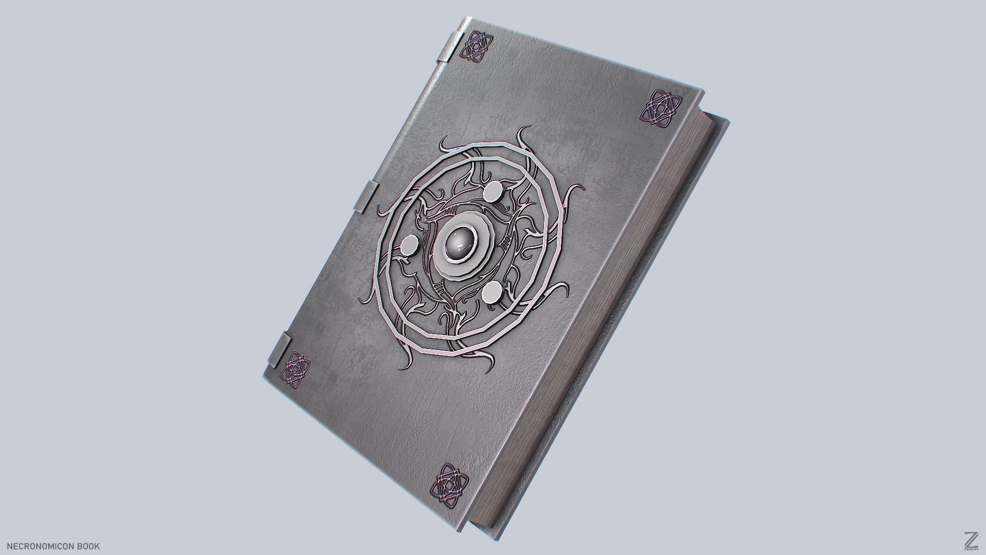 Necronomicon book Low-poly 3D model_0