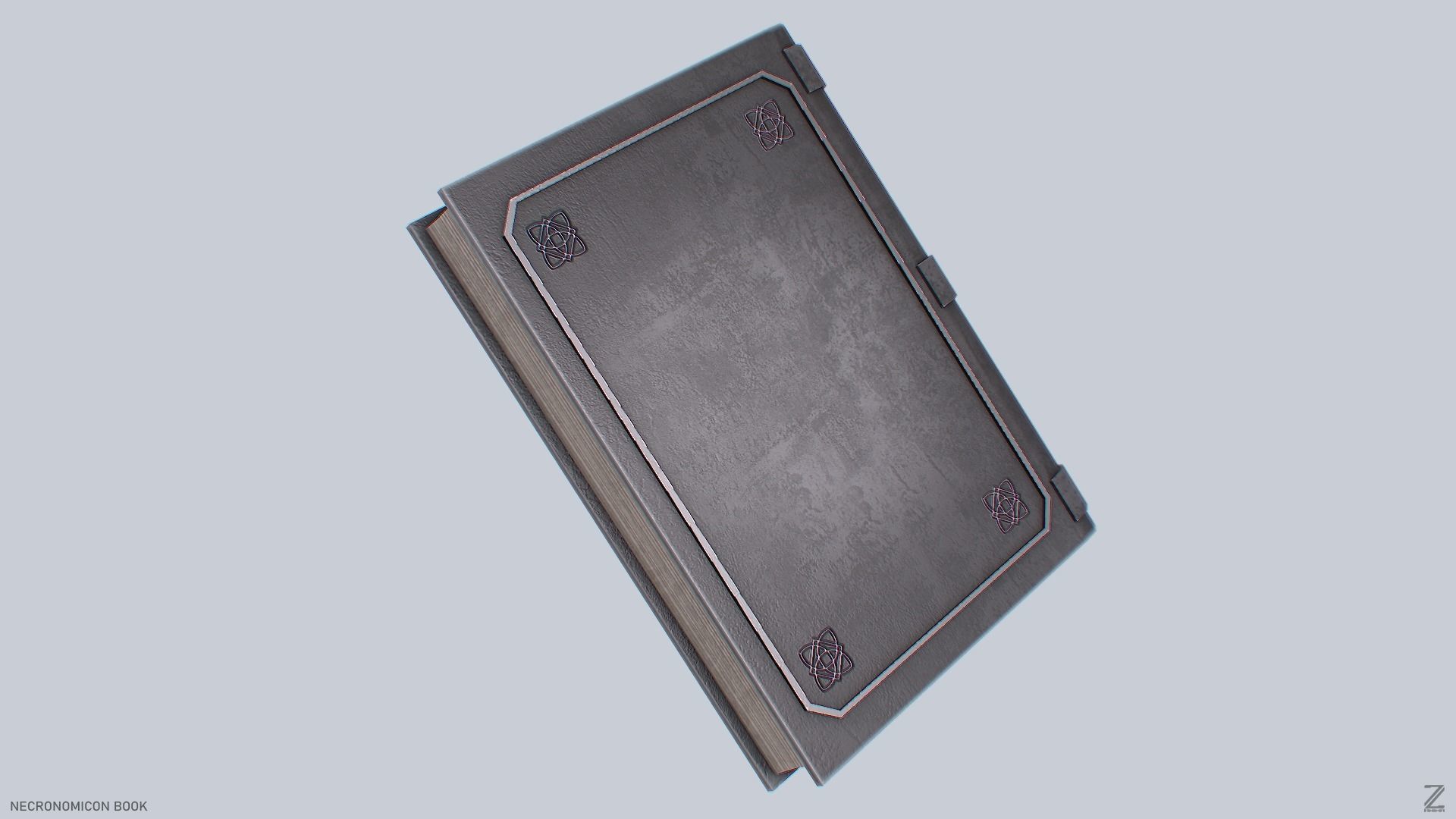 Necronomicon book Low-poly 3D model_7