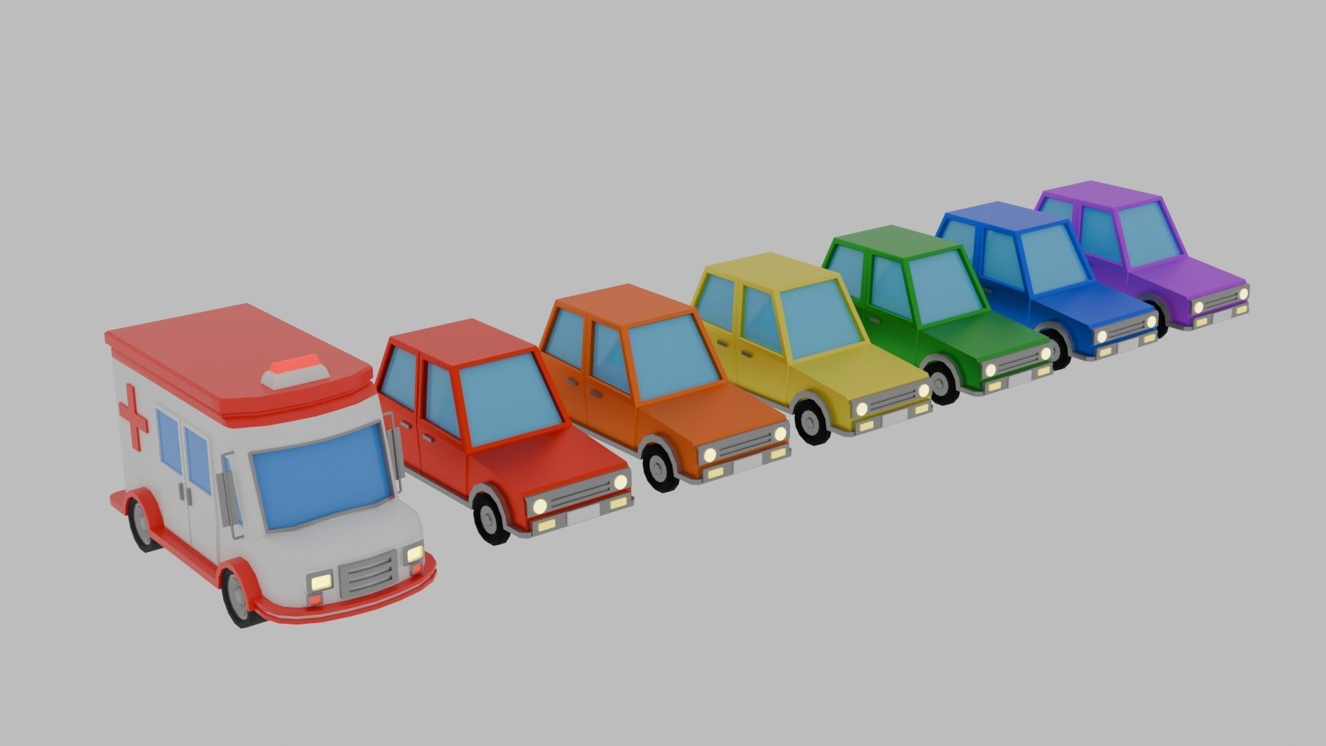 3D City Assets Low-poly 3D model_2