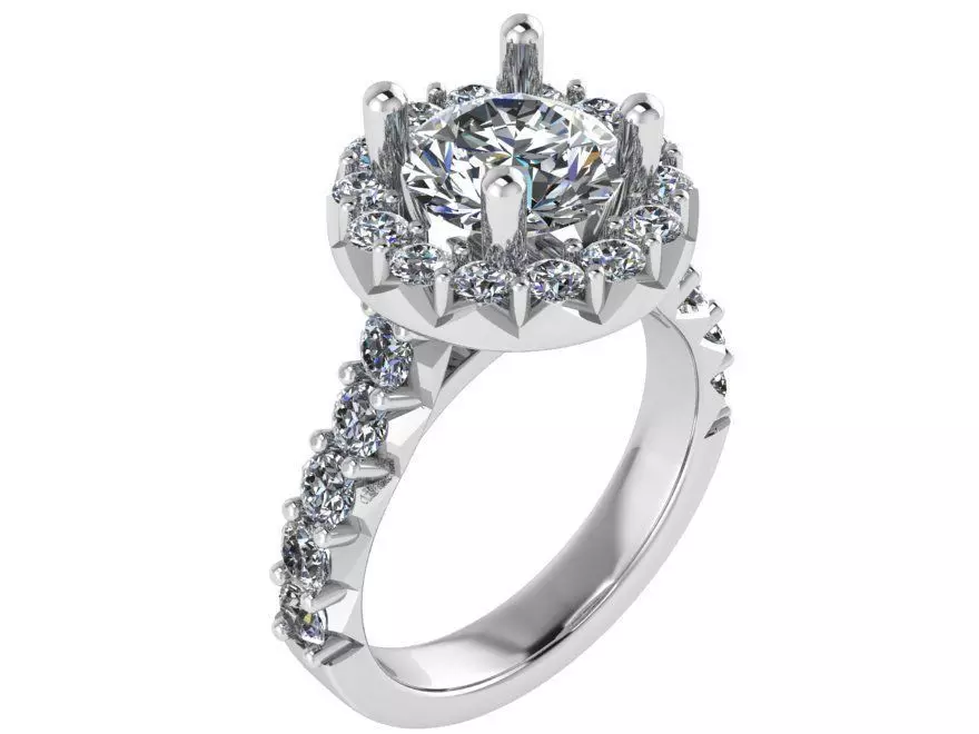 Round Halo Ring 0993 3D print model
