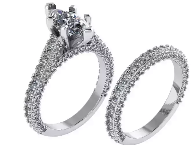 Marquise Diamond Ring With Band 0997