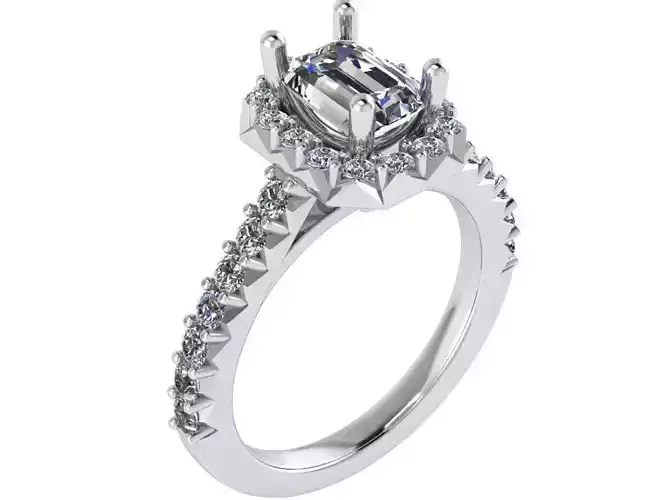 Emerald Halo Ring 0998