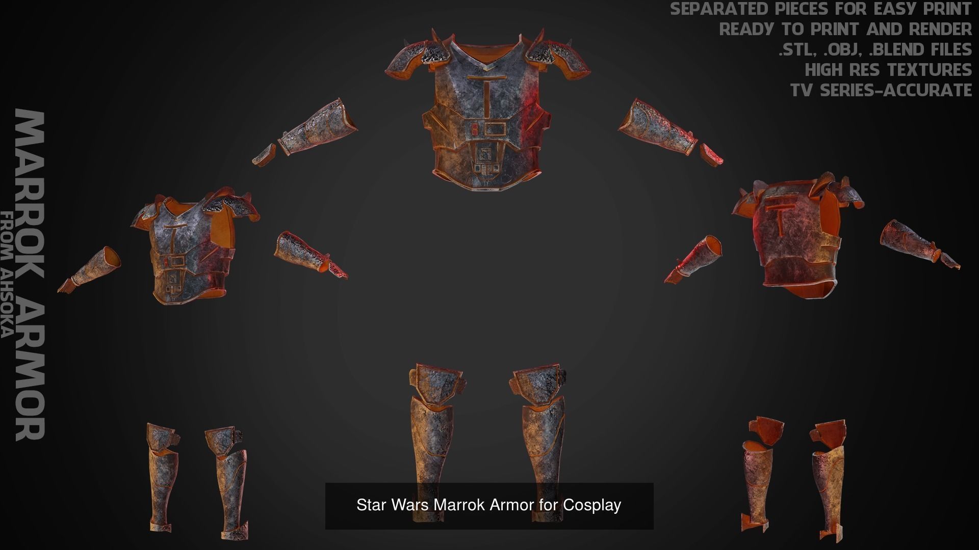 Star Wars Marrok Armor and Helmet for Cosplay 3D Model Collection_3