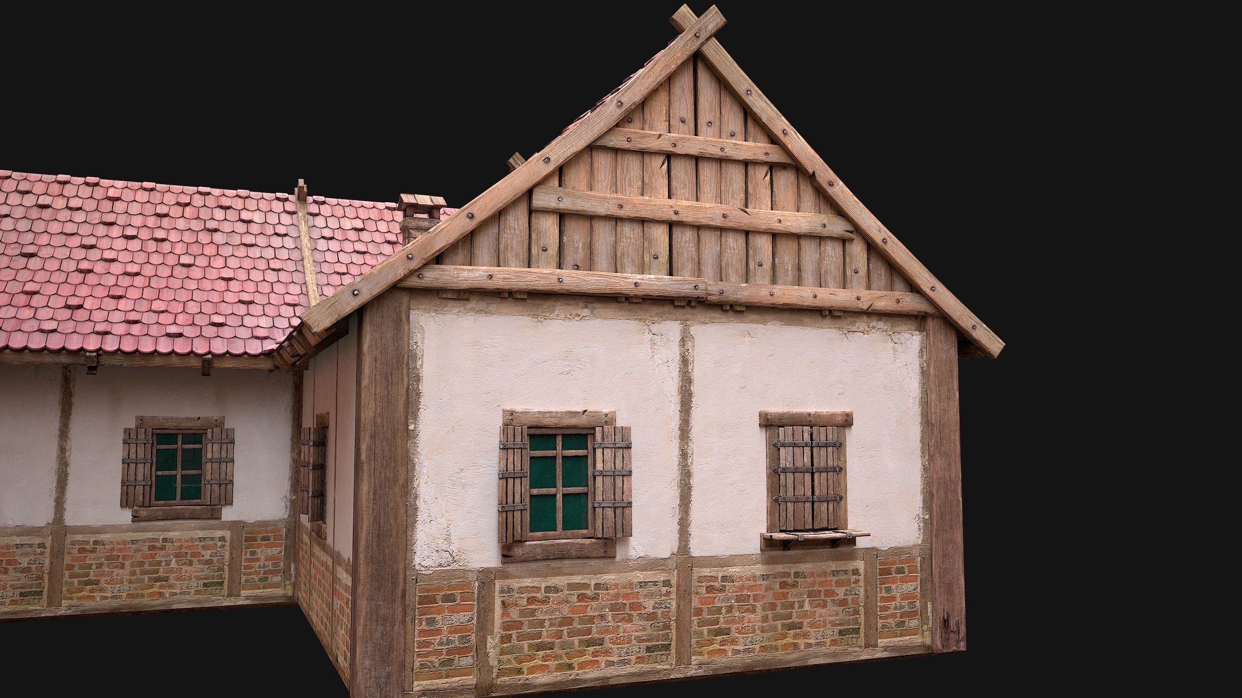 Medieval House 3 Residence Low-poly 3D model_22