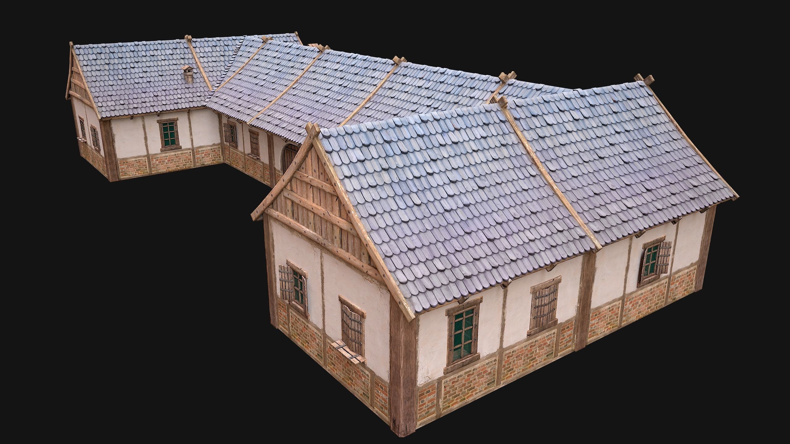 Medieval House 3 Residence Low-poly 3D model_17