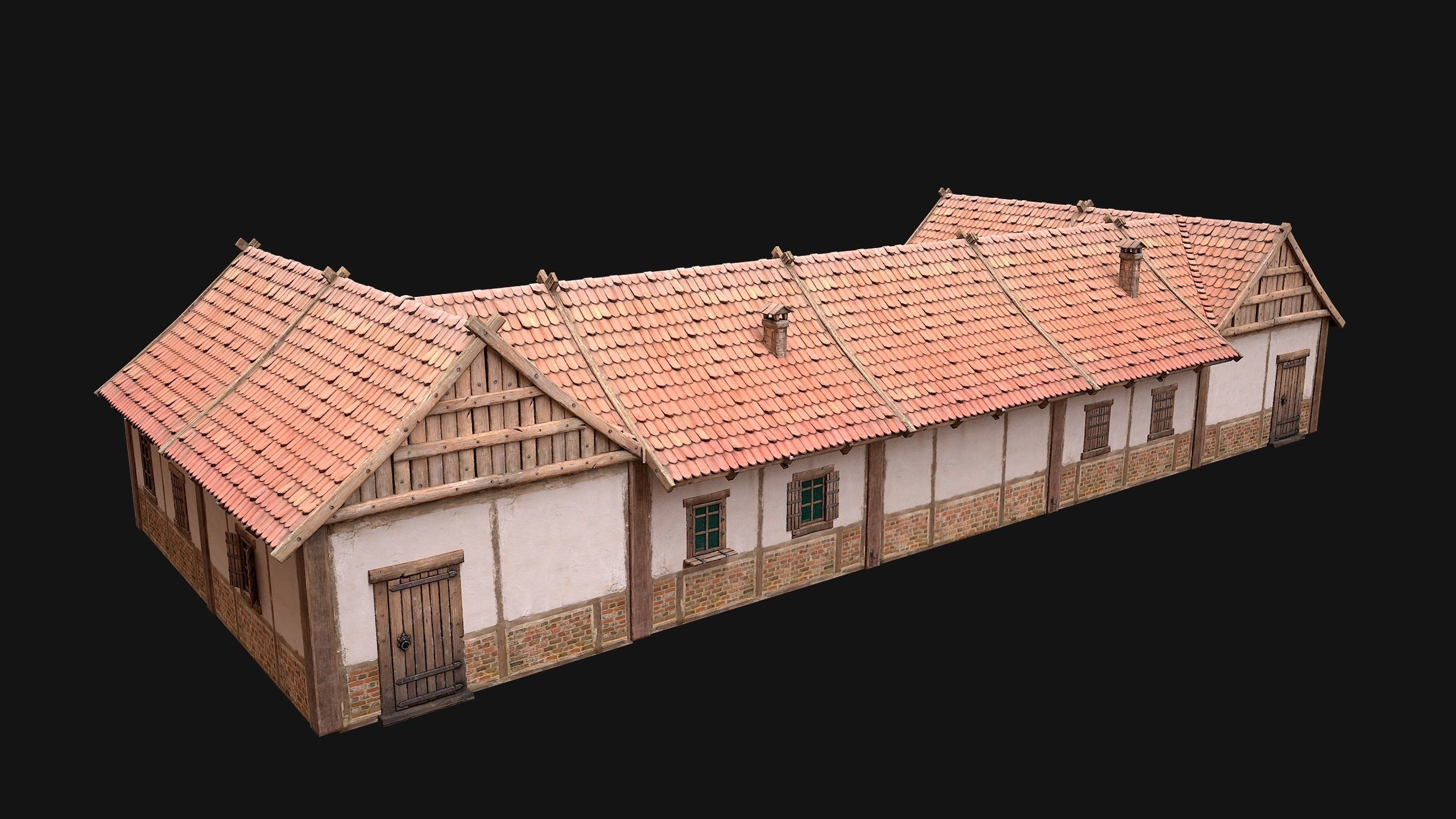 Medieval House 3 Residence Low-poly 3D model_14