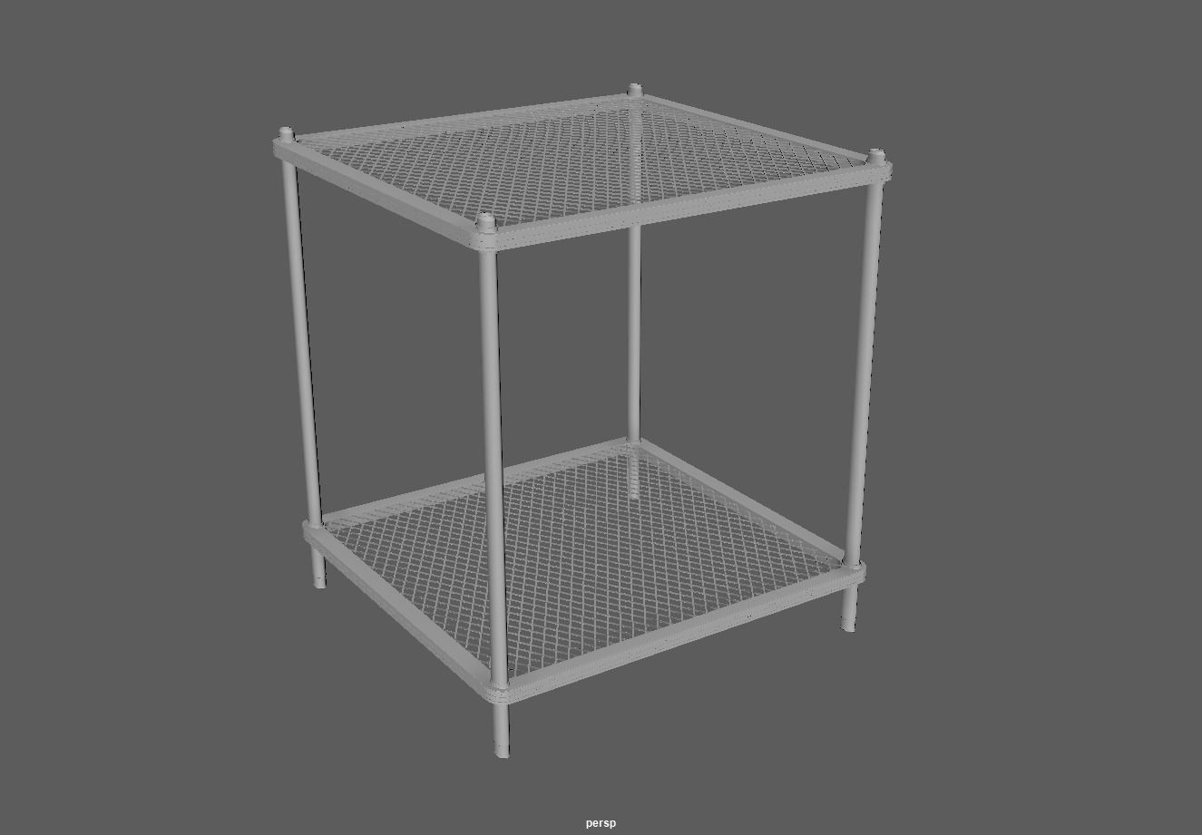 Kitchen island shelf storage rack - Bedside end table Low-poly 3D model_6