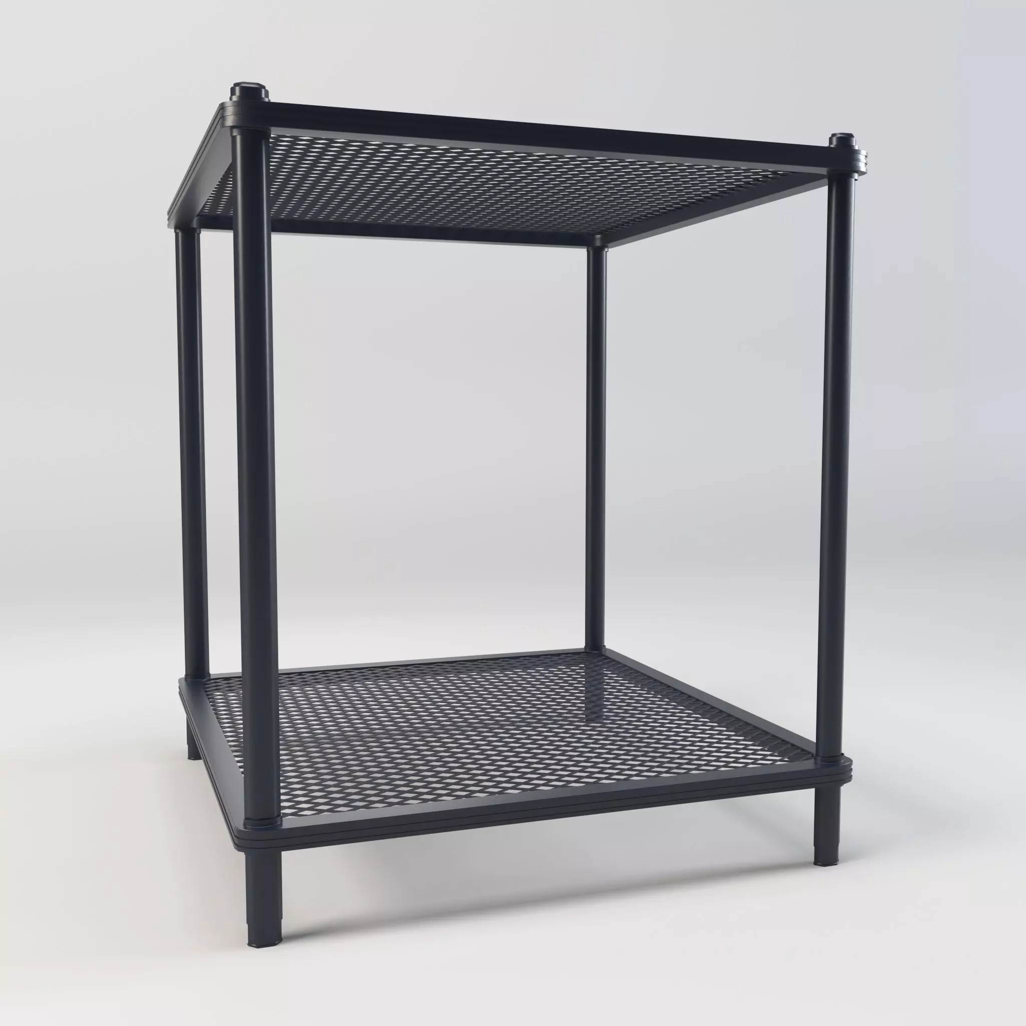 Kitchen island shelf storage rack - Bedside end table Low-poly 3D model_0
