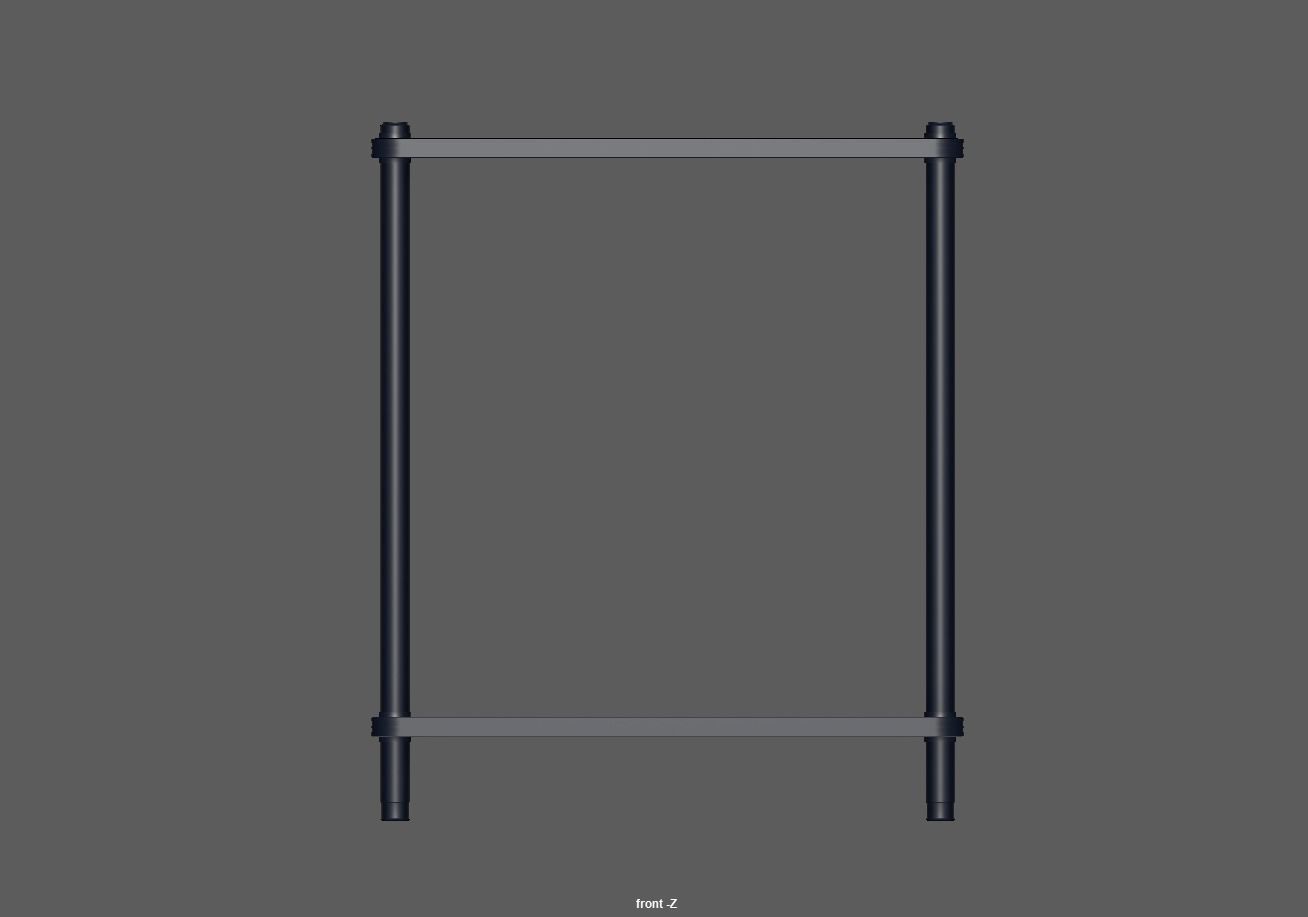 Kitchen island shelf storage rack - Bedside end table Low-poly 3D model_11